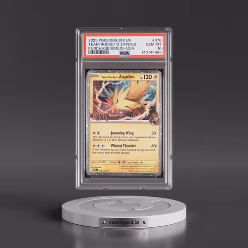 2025 Pokémon Dri EN-Destined Rivals #070 Team Rocket's Zapdos - Purchase Bonus-Asia (PSA 10 GEM MINT