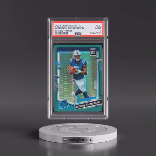 2023 Panini Donruss Optic #247 Anthony Richardson - Green Hyper (PSA 9 MINT)