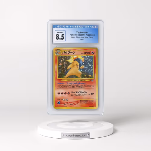 1999 Gold, Silver, to a New World Typhlosion - No + After 60 Damage With Rarity Symbol - Holo (CGC 8