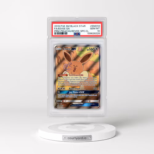 2019 Pokémon SM Black Star Promo #SM233 Eevee GX - Holo Full Art Pikachu-GX & Eevee-GX Special Collection (PSA 10 GEM MINT)