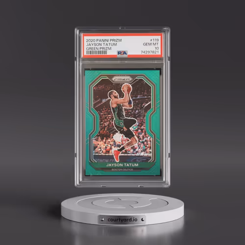 2020 Panini Prizm #119 Jayson Tatum - Green Prizm (PSA 10 GEM MINT)