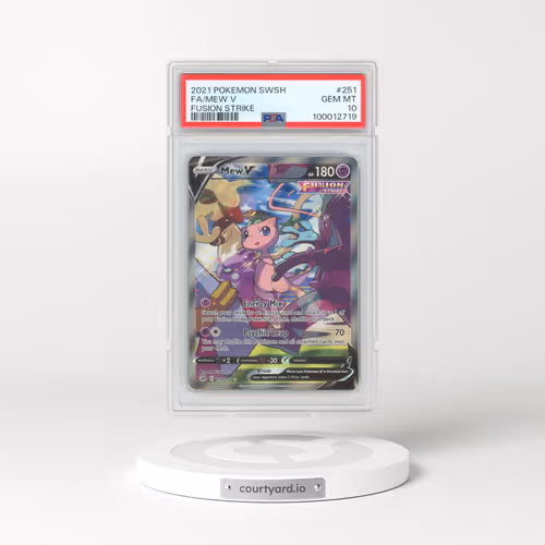 2021 Pokémon Sword & Shield Fusion Strike #251 Mew V - Holo Full Art (PSA 10 GEM MINT)