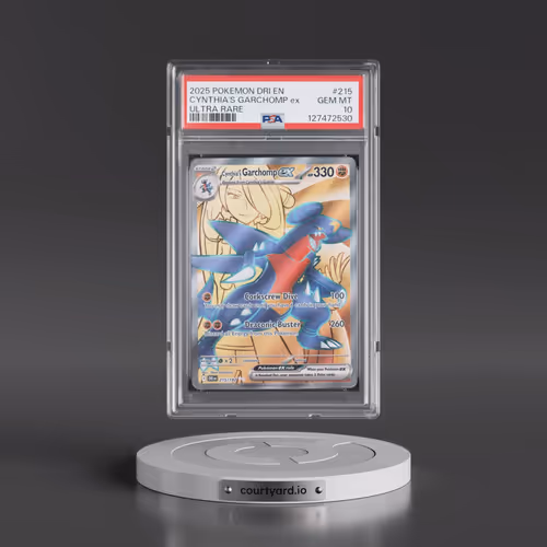 2025 Pokémon Dri EN-Destined Rivals #215 Cynthia's Garchomp EX - Holo Ultra Rare (PSA 10 GEM MINT)