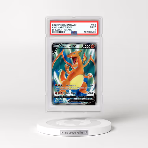2022 Pokémon Sword & Shield Brilliant Stars #153 Charizard V - Holo Full Art (PSA 9 MINT)