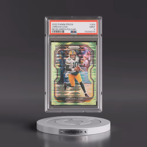 2020 Panini Prizm #363 Jordan Love - Neon Green Pulsar (PSA 9 MINT)