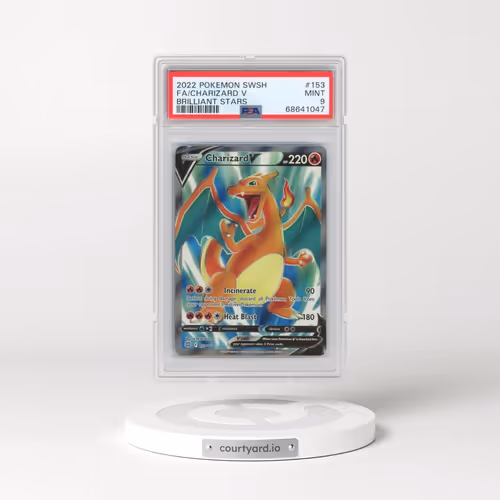 2022 Pokémon Sword & Shield Brilliant Stars #153 Charizard V - Holo Full Art (PSA 9 MINT)