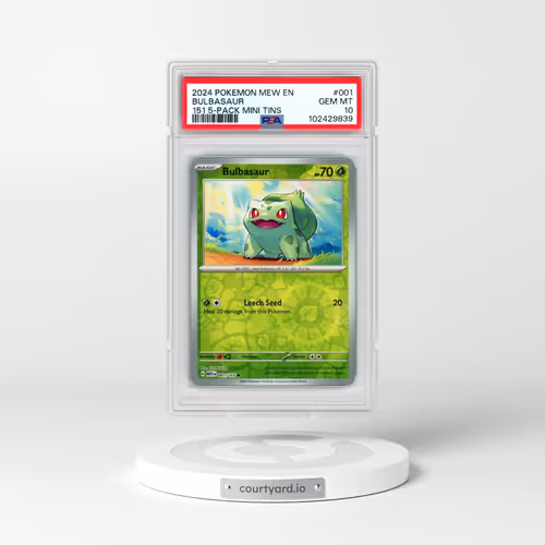 2024 Pokémon Mew EN-151 #001 Bulbasaur - 151 5-Pack Mini Tins (PSA 10 GEM MINT)