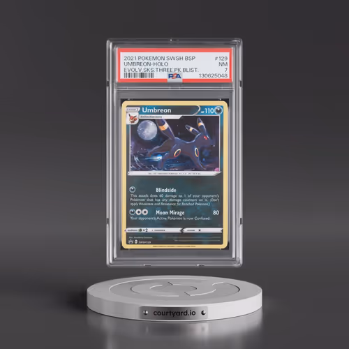 2021 Pokémon Swsh Black Star Promo #129 Umbreon - Holo Evolving Skies Three Pack Blisters (PSA 7 NM)