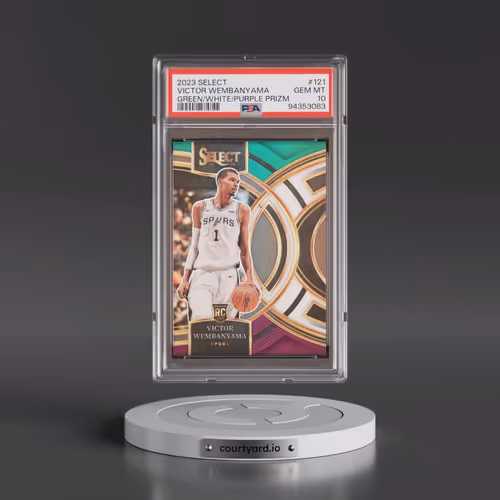 2023 Panini Select #121 Victor Wembanyama - Green/White/Purple Prizm (PSA 10 GEM MINT)