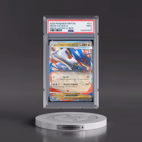 2025 Pokémon Mep EN-Me Black Star Promo #011 Mega Latias EX - Holo Mega Latias EX Box (PSA 9 MINT)