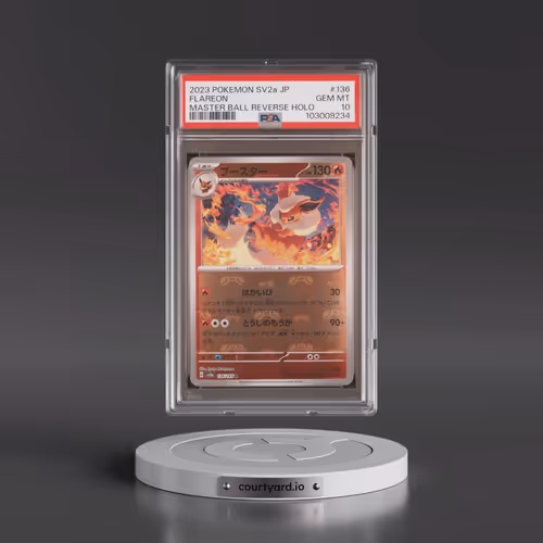 2023 Pokémon Sv2a-Pokémon 151 #136 Flareon - Reverse Holo Master Ball (PSA 10 GEM MINT)