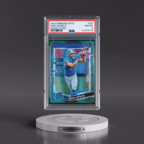 2023 Panini Donruss Optic #237 Sam LaPorta - Green Hyper (PSA 8 NM-MT)