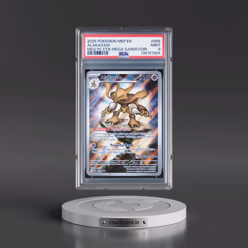 2025 Pokémon Mep EN-Me Black Star Promo #009 Alakazam - Mega Evolution Pokemon Center Elite Trainer