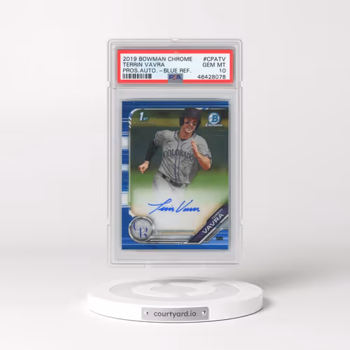 2019 Bowman Chrome Prospects Autographs #CPATV Terrin Vavra - Blue Refractor (PSA 10 GEM MINT)