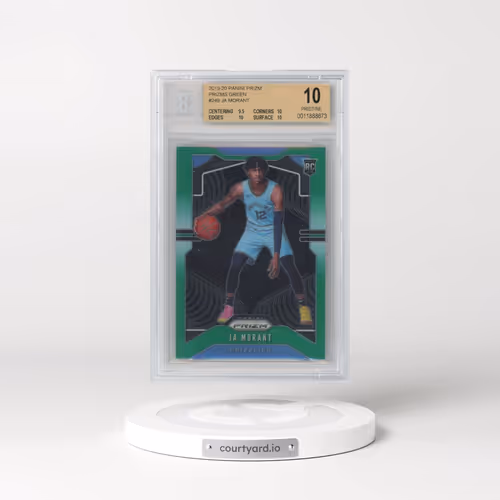 2019 Panini Prizm #249 Ja Morant - Green Prizm (BGS 10 PRISTINE)