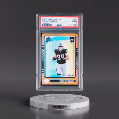 2024 Panini Donruss Optic #215 Brock Bowers - Orange (PSA 9 MINT)