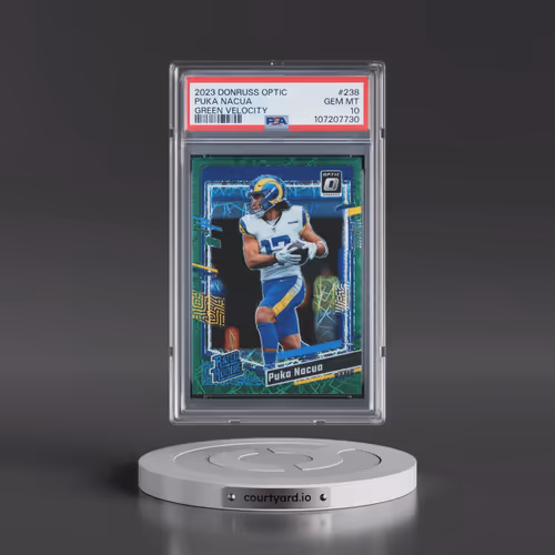 2023 Panini Donruss Optic #238 Puka Nacua - Green Velocity (PSA 10 GEM MINT)