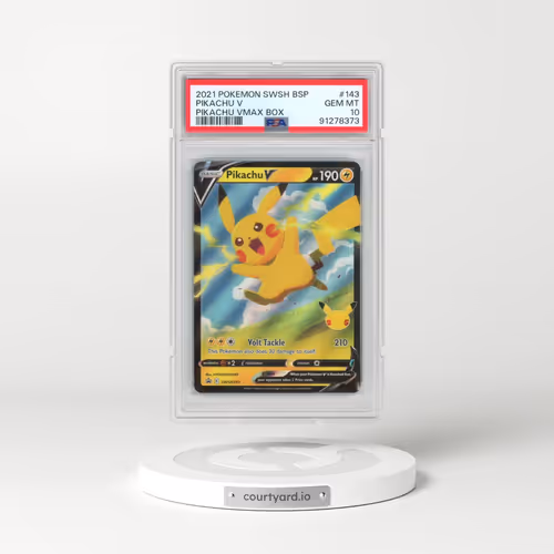 2021 Pokémon Swsh Black Star Promo #143 Pikachu V - Holo Pikachu Vmax Box (PSA 10 GEM MINT)