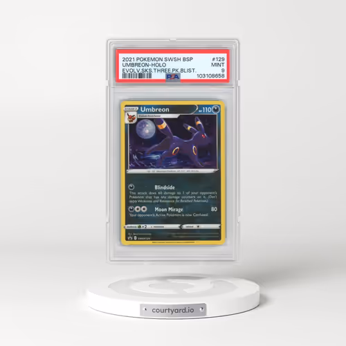 2021 Pokémon Swsh Black Star Promo #129 Umbreon - Holo Evolving Skies Three Pack Blisters (PSA 9 MINT)