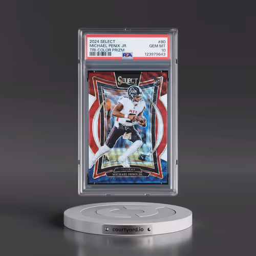 2024 Panini Select #80 Michael Penix Jr. - Tri-Color Prizm (PSA 10 GEM MINT)