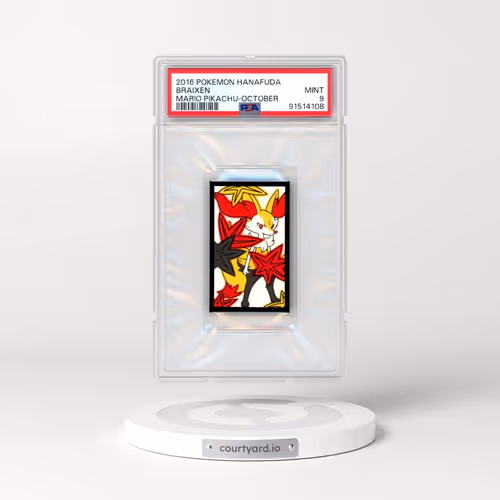 2016 Pokémon Hanafuda Mario Pikachu Braixen - October (PSA 9 MINT)