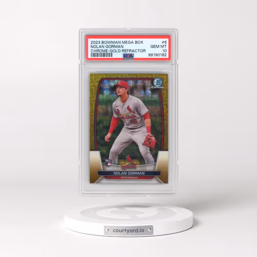 2023 Bowman Mega Box Chrome #6 Nolan Gorman - Gold Refractor (PSA 10 GEM MINT)