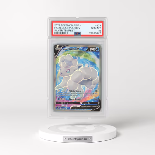 2022 Pokémon Sword & Shield Silver Tempest #173 Alolan Vulpix V - Holo Full Art (PSA 10 GEM MINT)