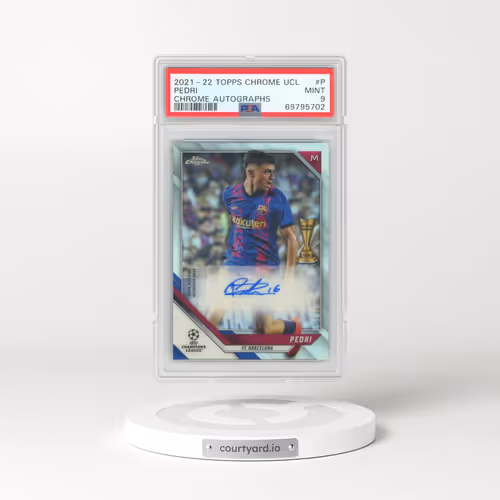 2021 Topps Chrome UEFA Champions League Chrome Autographs #P Pedri (PSA 9 MINT)