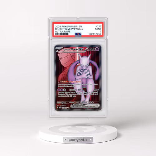 2025 Pokémon Dri EN-Destined Rivals #213 Team Rocket's Mewtwo EX - Holo Ultra Rare (PSA 9 MINT)