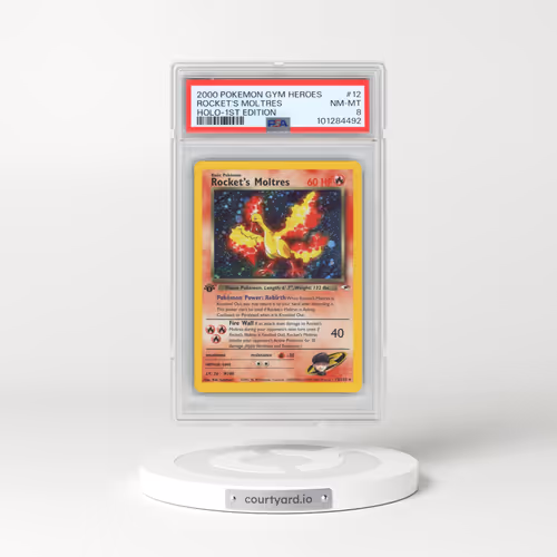 2000 Pokémon Gym Heroes #12 Rocket's Moltres - 1st Edition Holo (PSA 8 NM-MT)