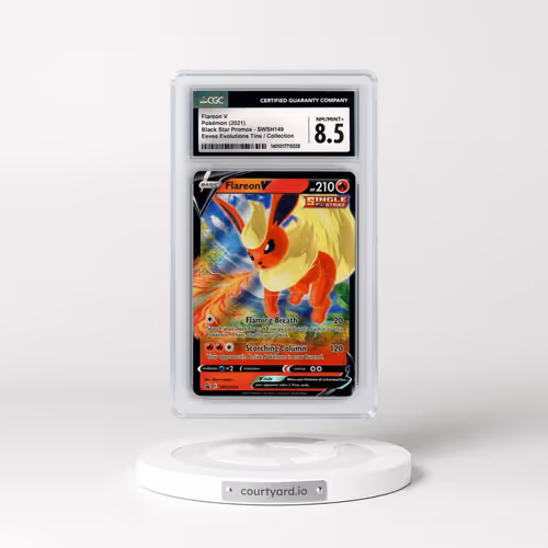 2017 Black Star Promos - Sword & Shield #SWSH149 Flareon V - Holo Eevee Evolutions Tins / Collection (CGC 8.5 NM-MT+)