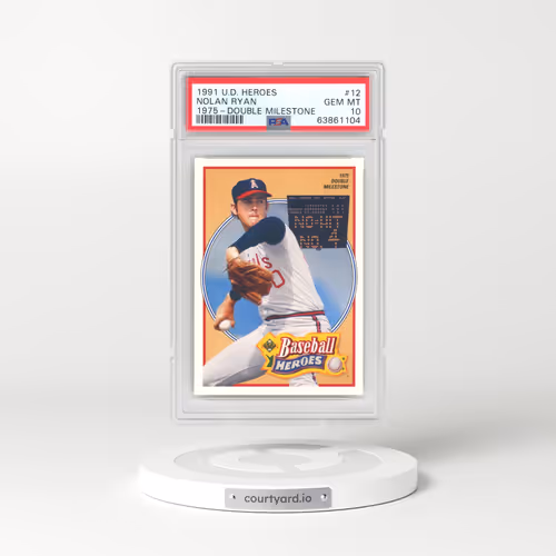 1991 Upper Deck Heroes Nolan Ryan #12 Nolan Ryan - 1975-Double Milestone (PSA 10 GEM MINT)