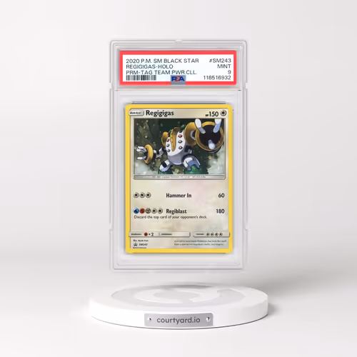 2020 Pokémon SM Black Star Promo #SM243 Regigigas - Holo Tag Team Powers Collection (PSA 9 MINT)