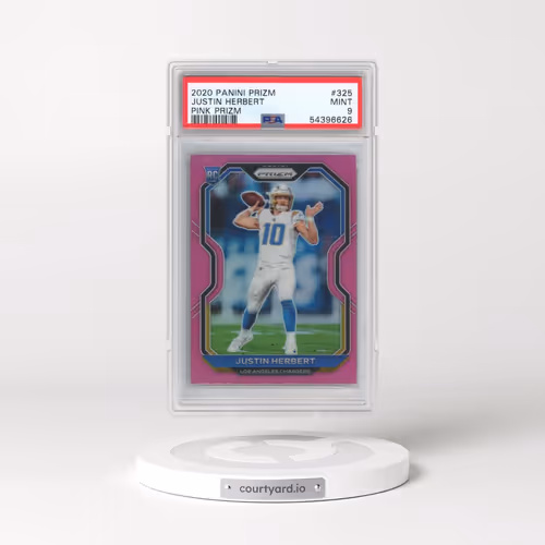 2020 Panini Prizm #325 Justin Herbert - Pink Prizm (PSA 9 MINT)