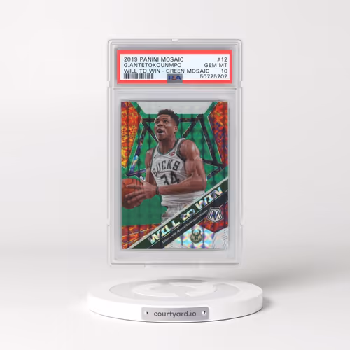 2019 Panini Mosaic Will to Win #12 Giannis Antetokounmpo - Green Mosaic (PSA 10 GEM MINT)