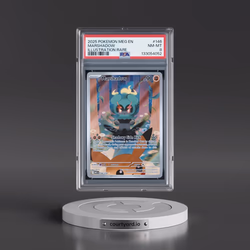 2025 Pokémon Meg EN-Mega Evolution #146 Marshadow - Illustration Rare (PSA 8 NM-MT)