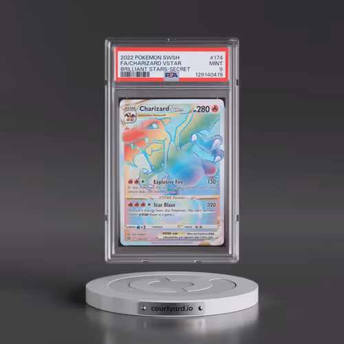 2022 Pokémon Sword & Shield Brilliant Stars #174 Charizard Vstar - Full Art Secret (PSA 9 MINT)