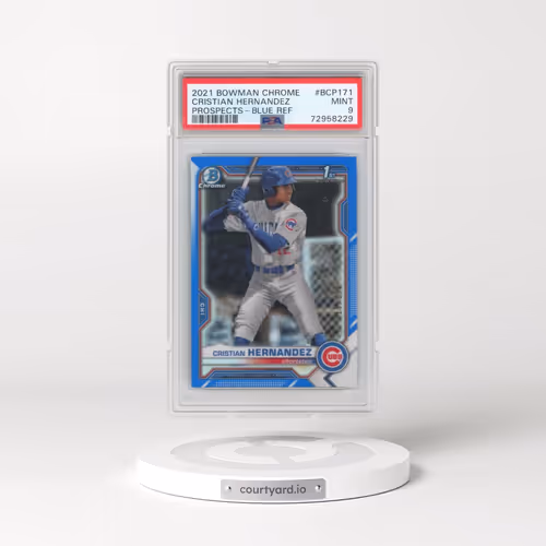 2021 Bowman Chrome Prospects #BCP171 Cristian Hernandez - Blue Refractor (PSA 9 MINT)