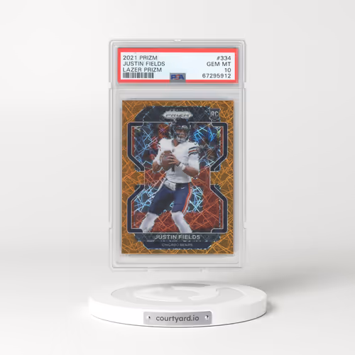 2021 Panini Prizm #334 Justin Fields - Lazer Prizm (PSA 10 GEM MINT)