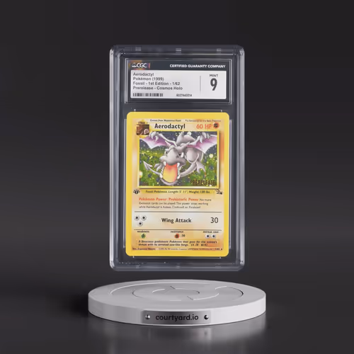 1999 Pokémon Fossil #1 Aerodactyl - 1st Edition Holo Prerelease-Cosmos (CGC 9 MINT)