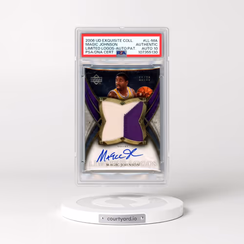 2006 UD Exquisite Collection Limited Logos #LL-MA Magic Johnson - Autograph Patch (PSA AUTHENTIC)