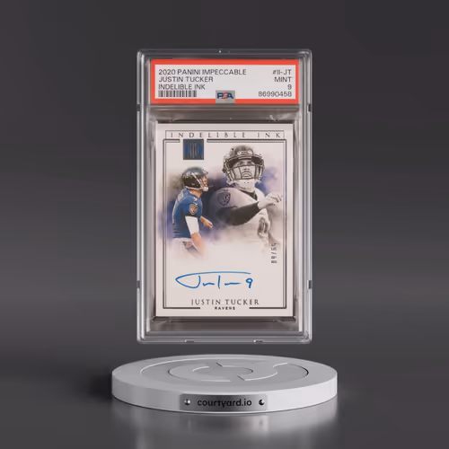 2020 Panini Impeccable Indelible Ink #II-JT Justin Tucker (PSA 9 MINT)