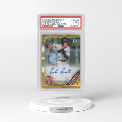 2019 Bowman Draft Chrome Draft Picks Autograph #CDACC Corbin Carroll - Gold Refractor (PSA 9 MINT)