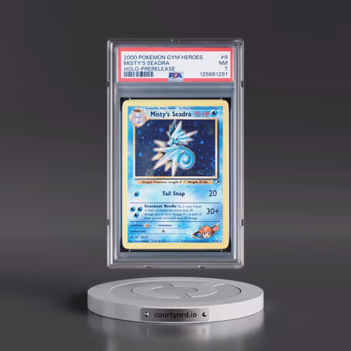 2000 Pokémon Gym Heroes #9 Misty's Seadra - Holo-Prerelease (PSA 7 NM)