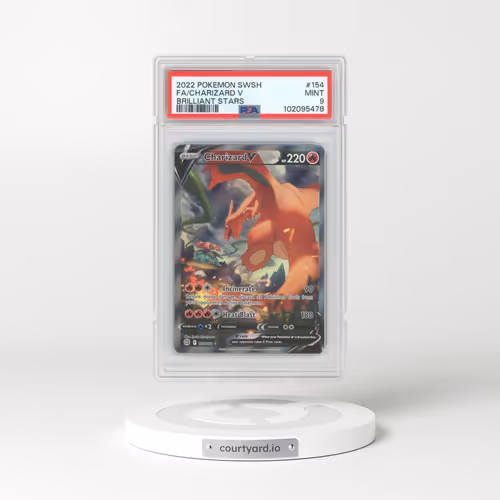 2022 Pokémon Sword & Shield Brilliant Stars #154 Charizard V - Holo Full Art (PSA 9 MINT)