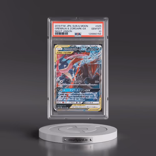 2019 Pokémon Sun & Moon Strength Expansion Pack Night Unison #025 Greninja & Zoroark GX - Holo (PSA