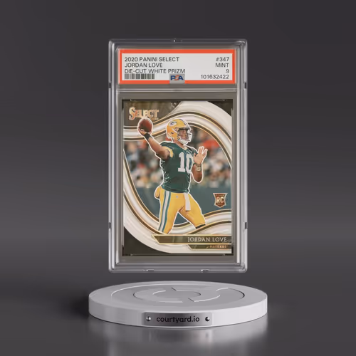2020 Panini Select #347 Jordan Love - Die-Cut White Prizm (PSA 9 MINT)