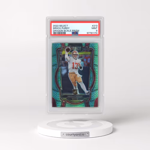 2022 Panini Select #213 Brock Purdy - Dragon Scale Prizm (PSA 9 MINT)