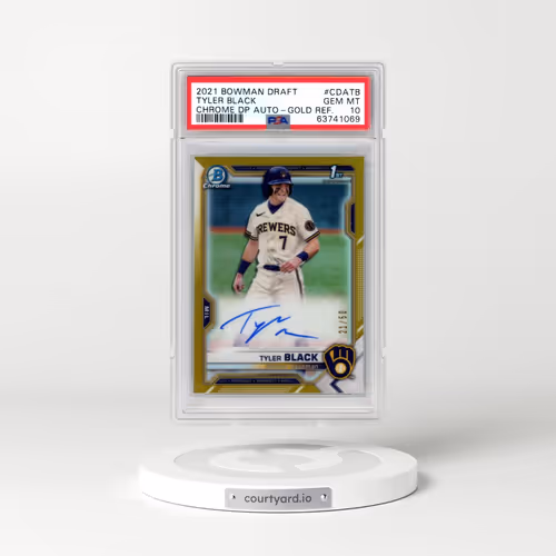 2021 Bowman Draft Chrome Draft Pick Autographs #CDATB Tyler Black - Gold Refractor (PSA 10 GEM MINT)