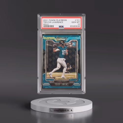 2021 Panini Playbook #101 Trevor Lawrence - Holo (PSA 10 GEM MINT)